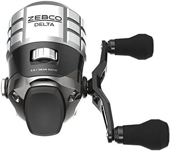 Zebco Delta Spincast Fishing Reel, Size 30 Reel, Changeable Right- or Left-Hand Retrieve, Dual Ceramic Pick-Up Pins, Pre-Spooled with 10-Pound Fishing Line, Braid Ready, Cool Gray