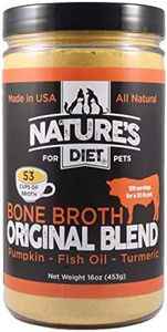 Nature's Diet Pet Bone Broth Protein Powder with Pumpkin, Fish Oil and Turmeric (Beef, 16 oz = 159 Servings)