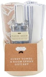 Mud Pie Shell Room Spray Towel Set; Towel 25" x 16" | Spray 3 1/4 oz | Bucket 3 1/2" x 4" Dia
