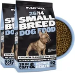 Bully Max 26/14 Small Breed Dry Dog Food for Skin, Coat & Sensitive Stomach - Chicken & Rice, Dry Soft Kibble Bites for Puppies, Adult & Senior Dogs - Natural French Bulldog Puppy Food, 10 lbs
