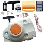 Hippotech Recoil Starter Assembly with Air Filter Tune Up Kit for Stihl TS410 TS420 TS480i TS500i Concrete Cut-Off Saws Replace OEM 4238 190 0300, 4238 140 4401