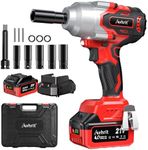 630Ft-lbs (850N.m) Cordless Impact Wrench, Avhrit 1/2 Impact Gun w/a 4000mAh Battery, Fast Charger & 5 Sockets, Electric Impact Wrench for Car Tires