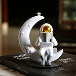 Street27® Cute Outer Space Astronaut Figurine Action Figure Toys Statue for Showpiece Home Living Room Decor Office Desktop Decoration Car Dashboard, Kids Birthday Party Gift, Resin