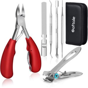 Softale Toenail Clippers for Thick Nails – Heavy Duty Stainless Steel, Soft Grip, Nail File
