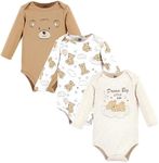 Hudson Baby unisex-baby Cotton Long-sleeve Bodysuits, Dream Big Teddy