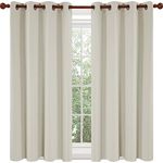 Deconovo Room Darkening Curtains, Light Blocking Drapes for Nursery, Soundproof Curtain Panels (Light Beige, 52Wx63L Inch, Set of 2)