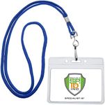 Specialist ID 25 Pack of Premium Name Tag Badge Holders with Lanyards (Horizontal) Royal Blue