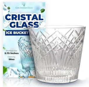 GAC Mouth-Blown Crystal Glass Ice Bucket – 56oz Capacity, 5.75" Tall, Crafted with Diamond Wheels for Ideal Cutting Design, Elegant Whiskey Bucket, Cocktail Glass Chiller for Parties & Home Bars