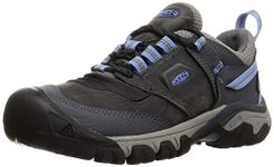 KEEN Women's Ridge Flex Waterproof Hiking Boots, Steel Grey/Hydrangea, 5 UK