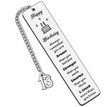 QMVMV Happy 13th Birthday Bookmarks Gifts Inspirational Son Daughter Encouragement Gift Personalized Book Lover Little bee Keepsakes for Boys Girls Sister Friends Niece Nephew Grandchildren