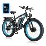 JUDUMALL Fat Tire Electric Bike for Adults,48V 23Ah Removable Battery Electric Mountain Bikes Dual Motor AWD 2000W 35MPH Adult Electric Bicycles Shimano 21 Speed with Hydraulic Disc Brakes