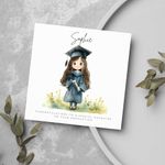 Personalised Graduation Girl Card, College Degree Card, Cute School Graduation, University Graduation Card, Custom Graduation, Phd Masters