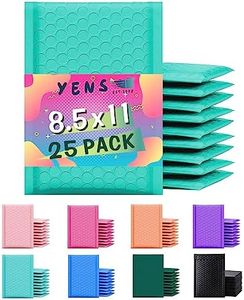 Yens Poly Bubble Mailers 8.5x12 25 Pack Teal Waterproof Self Seal Adhesive Shipping Bags, Cushioning Padded Envelopes for Shipping, Mailing, Packaging Usable Space 8.5x11