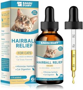 EagouDiary Hairball Treatment for Cats,Hairball Remedy Cats,Feline Constipation Relief,Digestive Support Supplements with Psyllium Husk, Fibers, Enzyme, Taurine, Vitamins (60ml/2floz.)