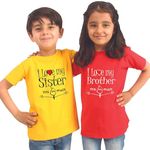 LIMIT Fashion Store - I Love My Brother Sister Siblings Kids T-Shirt (B-10,G-12) Multicolour