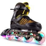 PAPAISON Girls and Boys Adjustable Inline Skates with Light up Wheels, Roller Blades for Kids and Youth, Women and Men