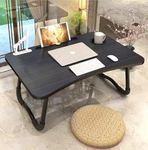 Foldable Laptop Table, Portable Bed Desk Tray, Lap Desk with USB Ports, Pad & Cup Holder, Drawer - Laptop Stand for Sofa/Couch/Floor/Work/Study/Reading/Writing/Drawing/Homework/Breakfast (Black)