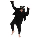 dressfan Animal Black Dragon Onesie Cosplay Costume Christmas Halloween Pajamas for Unisex Adults Teens Girls Boys,XL