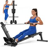 Rowing Machine for Home Use, LUBBYGIM Rowing Machine Foldable Rower with LCD Monitor & Comfortable Seat Cushion, Hyper-Quiet & Smooth - Upgraded Version with 300 LBS Weight Capacity