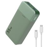 JUOVI 20000mAh Power Bank Portable Charger, 35W PD 3.0 QC 4.0 Fast Charging Phone Charger With LED Display, Travel Battery Pack 2 USB C 2 USB A Ports for iPhone 16/15/14 Series, Galaxy, iPad