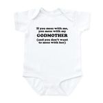 CafePress You Mess with My Godmother Body Suit Cute Infant Bodysuit Baby Romper Cloud White