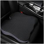 Osilly Car Seat Cushion, Auto Gel Infused Memory Foam Cushion for Driver Comfortable Driving Hip Pressure Relief Office Chair, Universal for Vehicles and Office Chairs (Black/Gray)