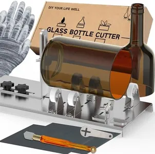 Glass Bottle Cutter & Bottle Cutter, Upgraded Glass Cutter for Bottles, Bottle Cutter & Glass Cutter Kit Round for Cutting Wine, Beer, Liquor, Whiskey, Alcohol, Champagne - by Camdios