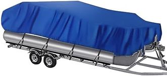 NEVERLAND Trailerable Boat Cover Waterproof Heavy Duty Marine Grade Polyester Canvas Fits Fits Pontoon/Deck Boats (Boat Length 21-24ft, Beam Width up to 104")