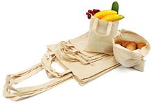 com-four® 10-piece set of cotton bags - reusable carrying bags - unprinted, ideal for painting - OEKO-TEX® Standard 100 (Set - 10 pieces)