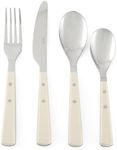 Martha Stewart Watercliffe 16 pc Flatware Set Stainless Steel w/ABS Handle - Linen