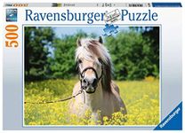 Ravensburger Puzzle 15038 Horse in Rapeseed Field 500 Pieces Puzzle for Adults and Children from 10 Years, Horse Puzzle