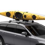 Thule Compass Kayak and SUP roof rack - Carries 2 kayaks or 2 SUPs - J-style carrier - Universal mounting hardware included - Fits 36" wide kayaks and SUPs - 130lb weight limit