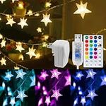 Star String Lights - 33 ft 100 LED USB Color Changing Star String Lights with Remote and Timer, Waterproof for Bedroom Tent Loft Bed Window Backyard Patio Porch Balcony Party Wedding, RGB