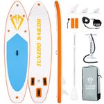 Tuxedo Sailor Inflatable Stand Up Paddle Board Inflatable SUP 10'6"×33"×6" Stand Up Paddle Board for All Skill Levels Included with Board, Paddle, Pump, Fins, Backpack