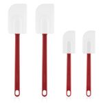 4pcs Silicone Scraper Spatulas, Hanging Baking Spatula Multiuse Long Handle Spatula with Handle for Kitchen Mixing Cooking Baking Utensils