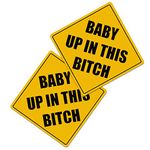 Zone Tech "Baby Up On This " Vehicle Bumper Magnet - 2-Pack Premium Quality Convenient Reflective "Baby Up On This " Vehicle Safety Funny Sign Bumper Magnet