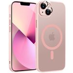 HGH Magnetic Case for iPhone 13 6.1 Inch for MagSafe Wireless Charging Compatible Translucent Matte for iPhone 13 Case Thin Shockproof Case Camera protect for iPhone 13 Phone Case - Pink