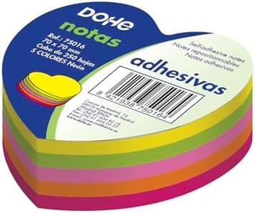 Dohe 75016 - Pack de 250 cubos de notas adhesivas en forma de "corazón", 70 x 70 mm