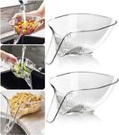 2Pcs Multifunctional Drain Basket with Spout, Kitchen Sink Strainer Drainage Basket Funnel for Food, Kitchen Supplies & Accessories Gadgets for Washing Vegetables & Fruits