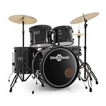 Full Size 5 Piece Beginners Drum Kit BDK-1+ by Gear4music Black