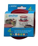 Anchor Hocking Food Storage Replacement Lid 1 Cup/236 ml, set of 4, red round