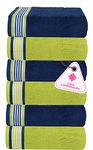 Casa Copenhagen Germany Design'24 - He & She Super Soft Collection 100% Super Soft Cotton 6 Piece Hand Towels Set (Size : 40 x 60 cm) - Spring Green & Iris Blue