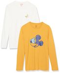 Amazon Essentials Disney | Marvel | Star Wars Men's Long-Sleeve T-Shirts, Pack of 2, Mickey and Goofy, XXL