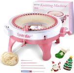 Spardar Knitting Machine 48 Needles, Knitting Machine with Row Counter, Smart Weaving Loom, DIY Knitting Board Rotating for Scarf Hat Socks Gloves