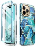 i-Blason Cosmo Series for iPhone 14 Pro Case 6.1 inch (2022 Release), Slim Full-Body Stylish Protective Case with Built-in Screen Protector Ocean