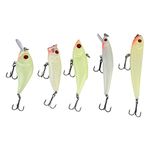 Meiyya 【𝐂𝒚𝐛𝐞𝐫 𝐌𝐨𝐧𝐝𝐚𝒚 𝐃𝐞𝐚𝐥𝐬】 Luminous Crankbait, 5Pcs Luminous Fishing Lures ABS Hard Baits Hook Tackle Accessory Fishing Lures Set