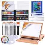 Acrylic Painting Set, Ohuhu 78pcs Artist Set with 48 Non Toxic Acrylic Paint Tubes, Wood Table-Top Easel Box, Art Painting Brushes and Acrylic Painting Pads for Artists Adult Painting