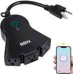 HBN Outdoor Smart Plug,Wi-Fi Heavy Duty Outlet with 3 Independent Outlets,Compatible with Alexa and Google Assistant,IP44 Waterproof,Voice & Remote Control Outlet,No Hub Required,ETL Listed