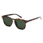 SOJOS Polarized Sunglasses for Women Men Classic Vintage Style Shades SJ2155 with Tortoise Frame/Green Lens