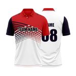 woopme® Customized Jersey -Half Sleeves Polo Collar | Custom Name,Team Name Cricket Football Sports Jersey (Large) Multicolour